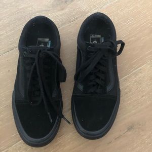 Vans old school black on black suede